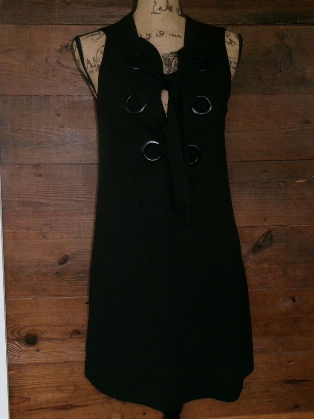 Vintage English Factory black midi dress size S